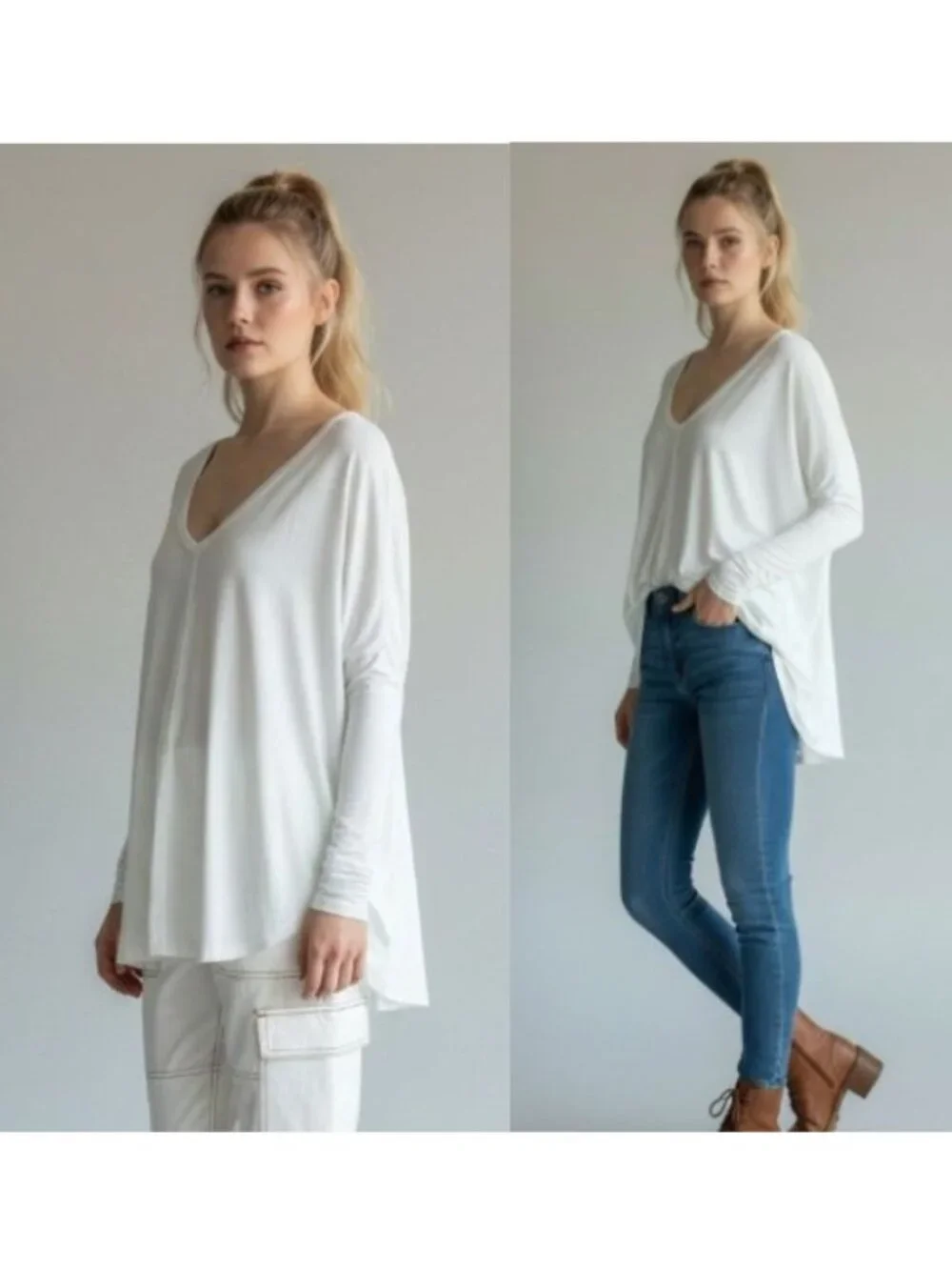 Free People Moonshine Tunic Top, Optic White, XS